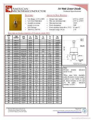 1N3328 Datasheet PDF American Microsemiconductor