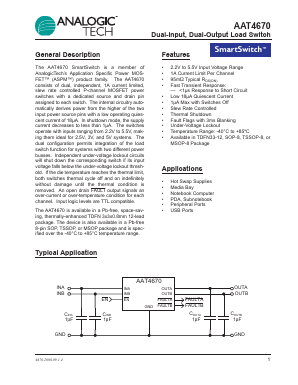 AAT4670IAS-T1 Datasheet PDF Advanced Analogic Technologies