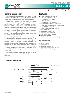 AAT2503 Datasheet PDF Advanced Analogic Technologies