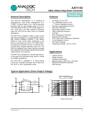 AAT1143IJS-1.5-T1 Datasheet PDF Advanced Analogic Technologies