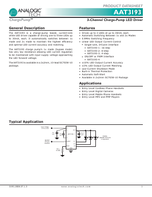 AAT3193IJQ-4-T1 Datasheet PDF Advanced Analogic Technologies