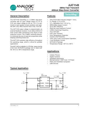 AAT1149 Datasheet PDF Advanced Analogic Technologies