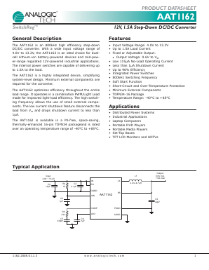 AAT1162IRN-0.6-T1 Datasheet PDF Advanced Analogic Technologies
