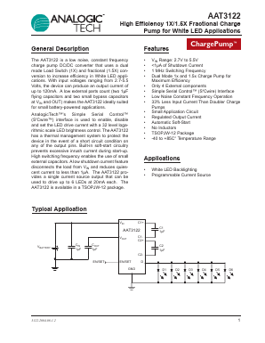 AAT3122ITP-T1 Datasheet PDF Advanced Analogic Technologies