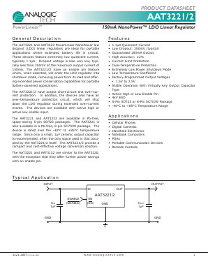 AAT3221IGV-2.7-T1 Datasheet PDF Advanced Analogic Technologies