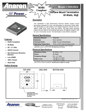 C50A50Z4 Datasheet PDF Anaren Microwave