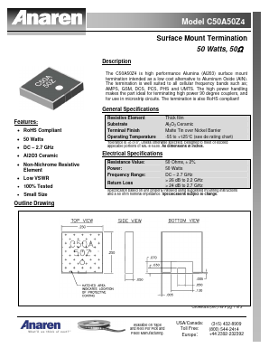 C50A50Z4 Datasheet PDF Anaren Microwave