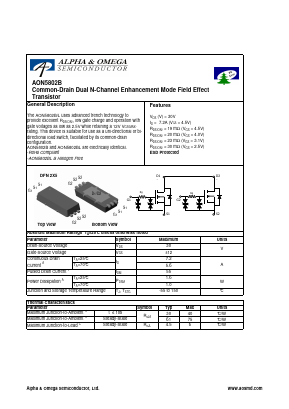 AON5802B Datasheet PDF Alpha and Omega Semiconductor