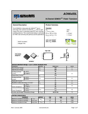 AON6450L Datasheet PDF Alpha and Omega Semiconductor