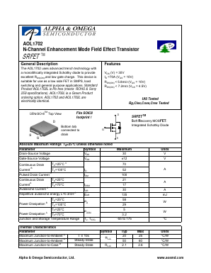 AOL1702L Datasheet PDF Alpha and Omega Semiconductor