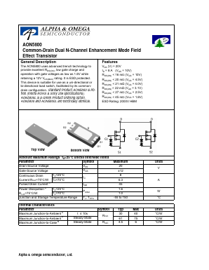 AON5800 Datasheet PDF Alpha and Omega Semiconductor