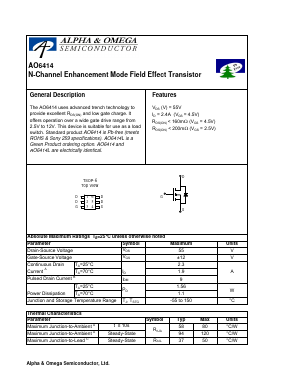 AO6414 Datasheet PDF Alpha and Omega Semiconductor