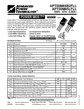 APT50M65 Datasheet PDF Advanced Power Technology 