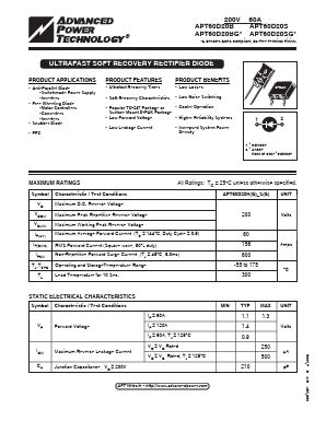 APT60D20B Datasheet PDF Advanced Power Technology 