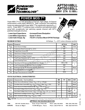 APT5018BLL_01 Datasheet PDF Advanced Power Technology 
