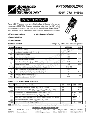 APT50M60L2VR Datasheet PDF Advanced Power Technology 