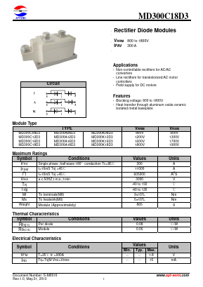 MD300C18D3 Datasheet PDF Jiangsu APT Semiconductor Co.,Ltd.