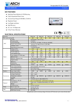 PWB-5002 Datasheet PDF ARCH Electronics