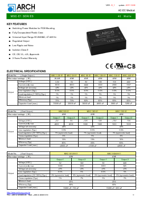 MSC-15D-E1 Datasheet PDF ARCH Electronics