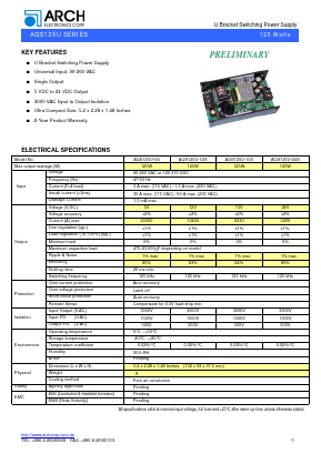 AQS125U Datasheet PDF ARCH Electronics
