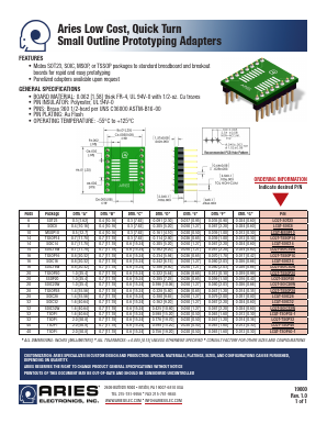 LCQT-SOIC16W Datasheet PDF Aries Electronics, Inc.