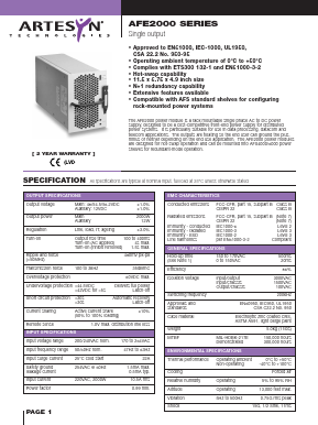 AFE2000-26S48NA Datasheet PDF Artesyn Technologies