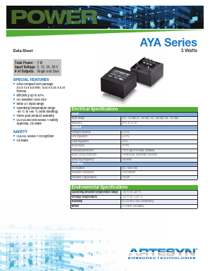 AYA01F12-L Datasheet PDF Artesyn Technologies