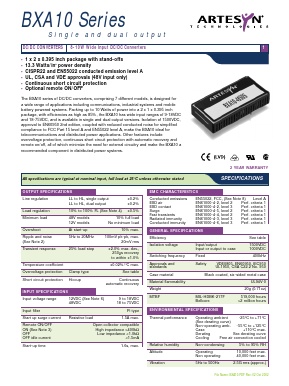 BXA10 Datasheet PDF Artesyn Technologies