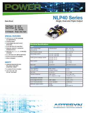 NLP40-7608J Datasheet PDF Artesyn Technologies