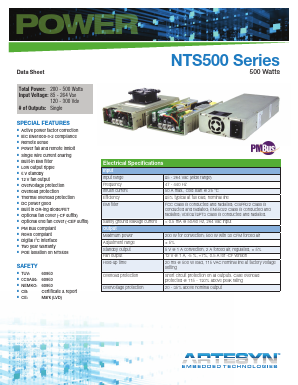 NTS503-CEF Datasheet PDF Artesyn Technologies