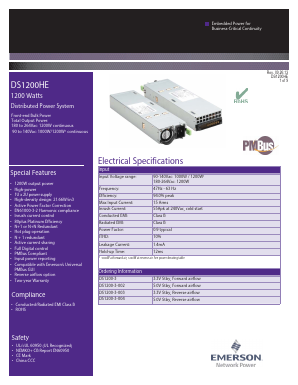 DS1200-3 Datasheet PDF Artesyn Technologies
