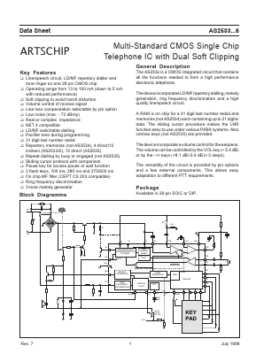 AS2536T Datasheet PDF ARTSCHIP ELECTRONICS CO.,LMITED.