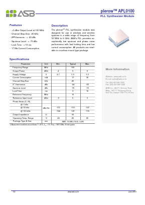 APL0100 Datasheet PDF ASB Inc
