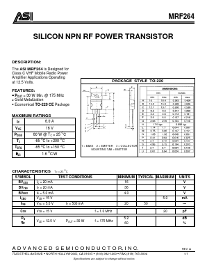MRF264 Datasheet PDF Advanced Semiconductor