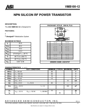 ASI10747 Datasheet PDF Advanced Semiconductor