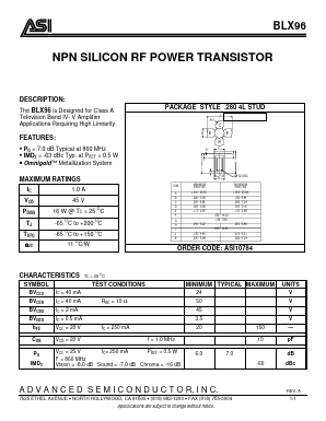 ASI10784 Datasheet PDF Advanced Semiconductor