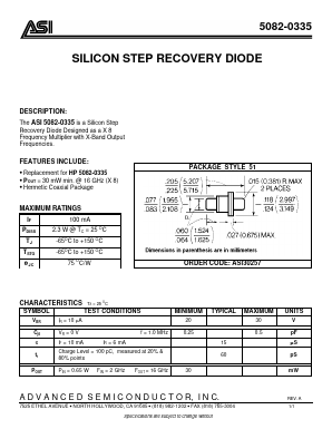 5082-0335 Datasheet PDF Advanced Semiconductor