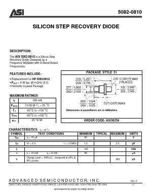 5082-0810 Datasheet PDF Advanced Semiconductor