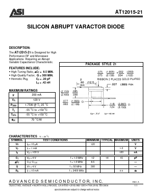 AT12015-21 Datasheet PDF Advanced Semiconductor