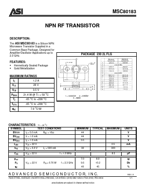 MSC80183 Datasheet PDF Advanced Semiconductor