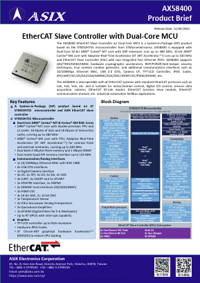AX58400 Datasheet PDF ASIX Electronics Corporation