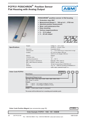 PCFP21-5750-10V-KAB3M Datasheet PDF ASM GmbH