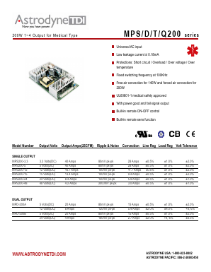 MPD-200A Datasheet PDF Astrodyne Corporation