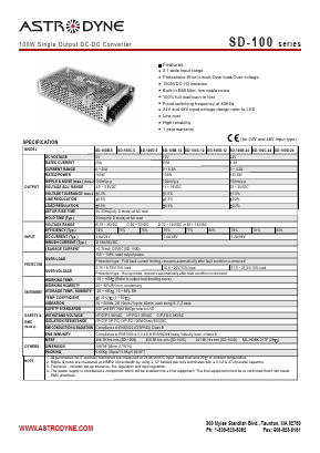 SD-100B-5 Datasheet PDF Astrodyne Corporation
