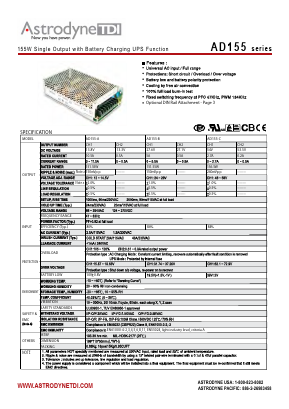 AD155-B Datasheet PDF Astrodyne Corporation