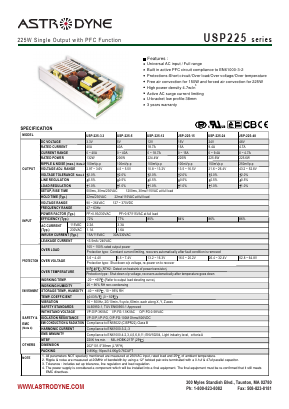 USP225-48 Datasheet PDF Astrodyne Corporation
