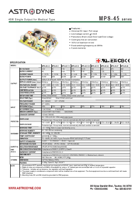 MPS-45-12 Datasheet PDF Astrodyne Corporation