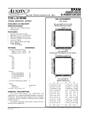 AS8S512K32Q1-55 Datasheet PDF Austin Semiconductor