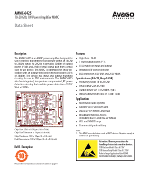 AMMC-6425-W50 Datasheet PDF Avago Technologies