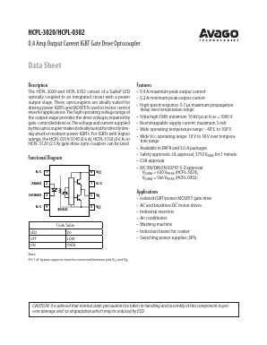 HCPL-3020 Datasheet PDF Avago Technologies